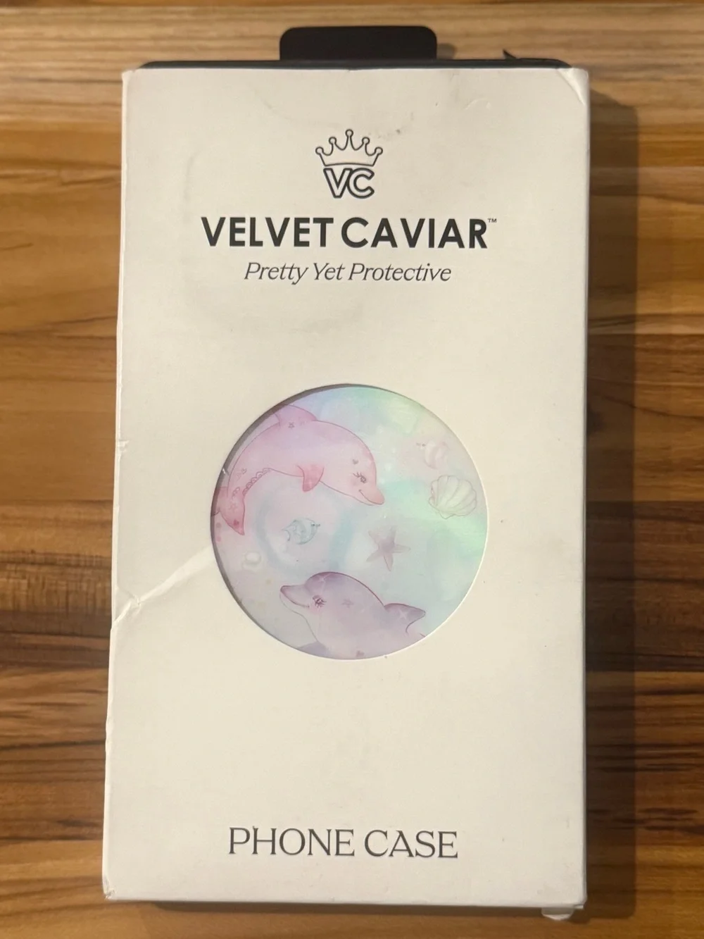 Velvet Caviar Holographic Dolphin Phone Case - Pastel Pink & Pastel Blue